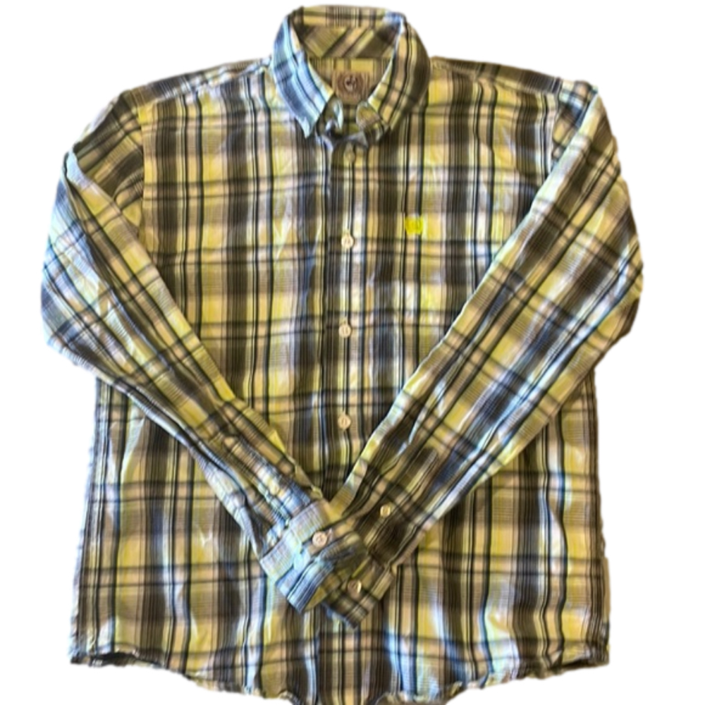 Cinch Kids 12 Yellow Plaid Long Sleeve Button Down Western Shirt